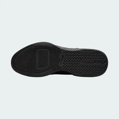 View of the outsole of the Nike Air Max Alpha Trainer 5 Men's black, showing the durable rubber tread pattern for multi-directional gym traction.