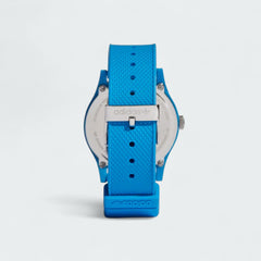 Back view of the Adidas Originals Project One R Watch, showing the stainless steel case back and strap buckle.