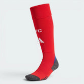 Highlights the high-velocity white adidas 3-Stripes branding running down the calf and the professional depth of the Better Scarlet fabric.