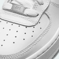 Nike Juniors Air Force 1 All White Shoes 314192 117