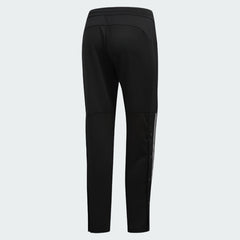 Adidas 7/8 Cropped Snap Pants Women's in black, back view showcasing the plain design, cropped length, and relaxed fit.