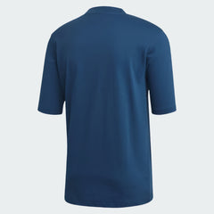 Rear view of the adidas Originals Trefoil Outline T-Shirt Men's in Legend Marine, showing the plain back and relaxed, oversize silhouette.
