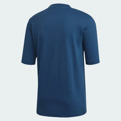 Rear view of the adidas Originals Trefoil Outline T-Shirt Men's in Legend Marine, showing the plain back and relaxed, oversize silhouette.