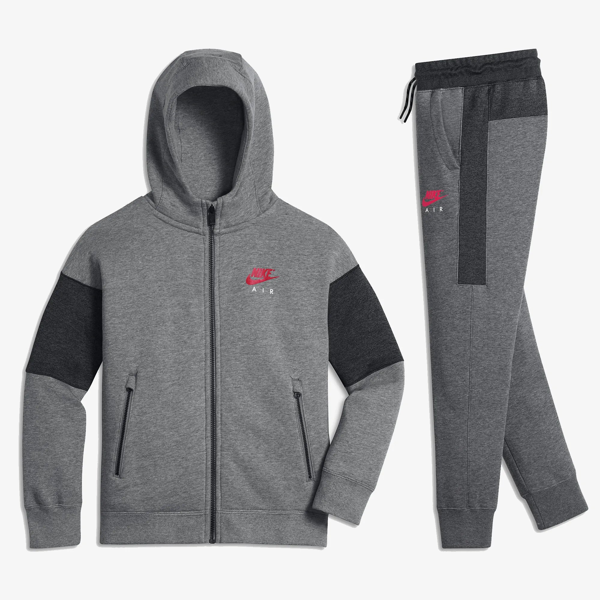 Nike Juniors Air Brushed Fleece Tracksuit Grey
