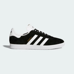 adidas Originals Gazelle Men's BB5476 side view showing bold blue suede upper with white 3-Stripes