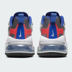 Rear view of the Nike Air Max 270 React Women's trainers, focusing on the large, visible 270 Max Air unit in the heel and pull tab.