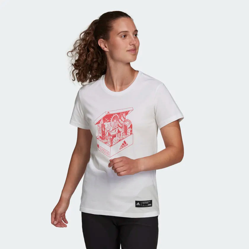tradesports.co.uk Adidas Woimen's London Shoebox Graphic Tee GU2172