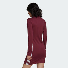tradesports.co.uk adidas Originals Women's Long Sleeve 3 Stripes Dress - Burgundy