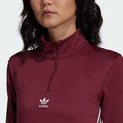 tradesports.co.uk adidas Originals Women's Long Sleeve 3 Stripes Dress - Burgundy