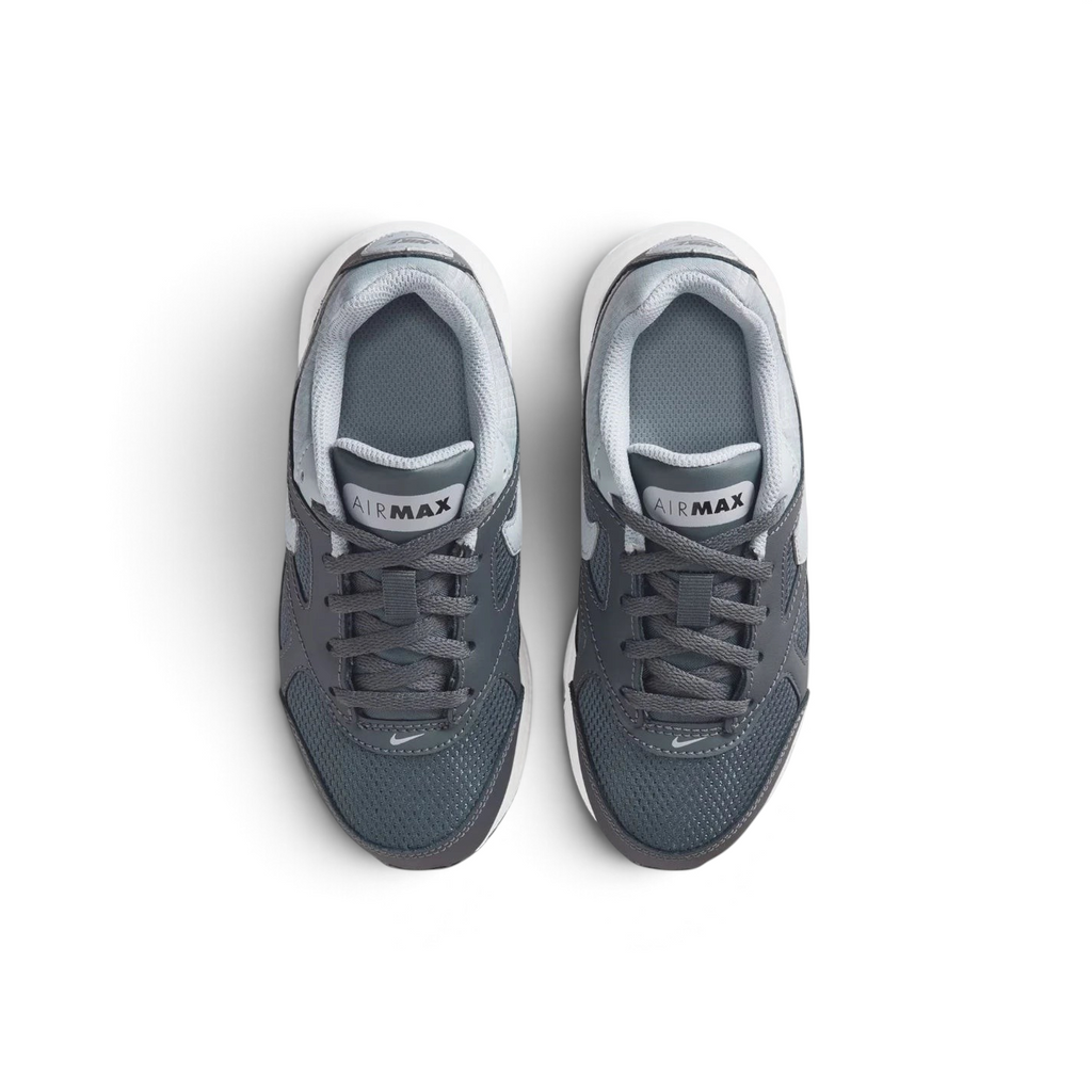 Focuses on the locked-in lace closure layout, the technical dark grey mesh on the toe box, and the classic branded tongue patches.