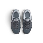 Focuses on the locked-in lace closure layout, the technical dark grey mesh on the toe box, and the classic branded tongue patches.