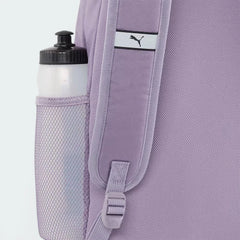 Highlights the high-velocity side mesh pocket and the professional depth of the backpack.