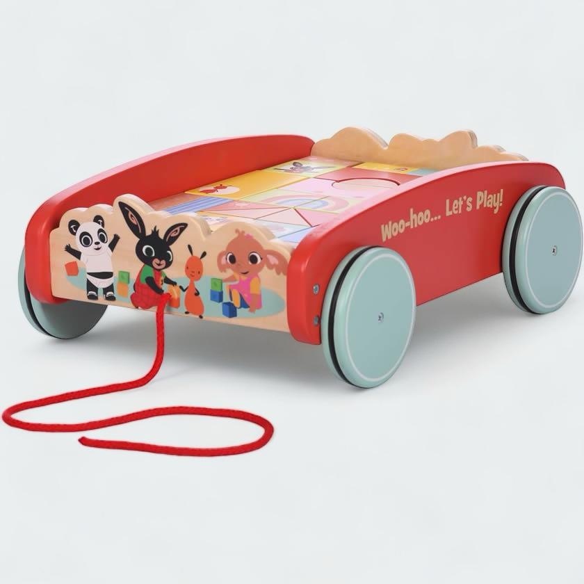 tradesports.co.uk Bing Toddlers Wooded Pull Along Cart 28 Blocks