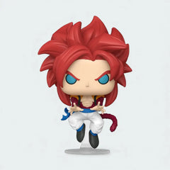 Funko Pop! Super Saiyan 4 Gogeta #2074 vinyl figure, front view, highlighting the iconic SSJ4 hair and fusion outfit details.