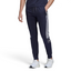 Navy tracksuit with white stripes and Adidas logo on a white background