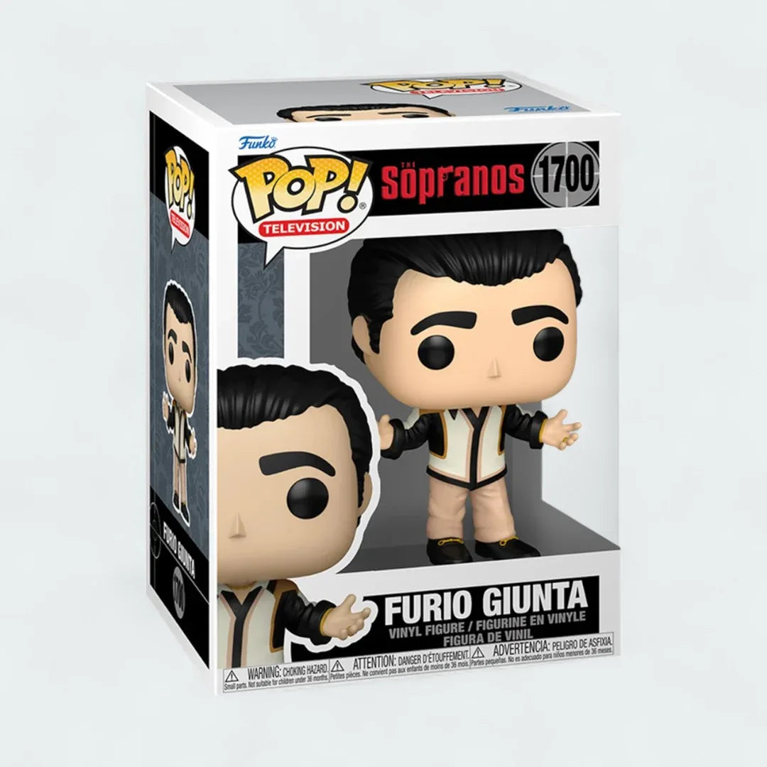Funko Pop! Television Furio Giunta #1700 vinyl figure in window display box, showing Furio in a suit or jacket with a serious expression. Main image