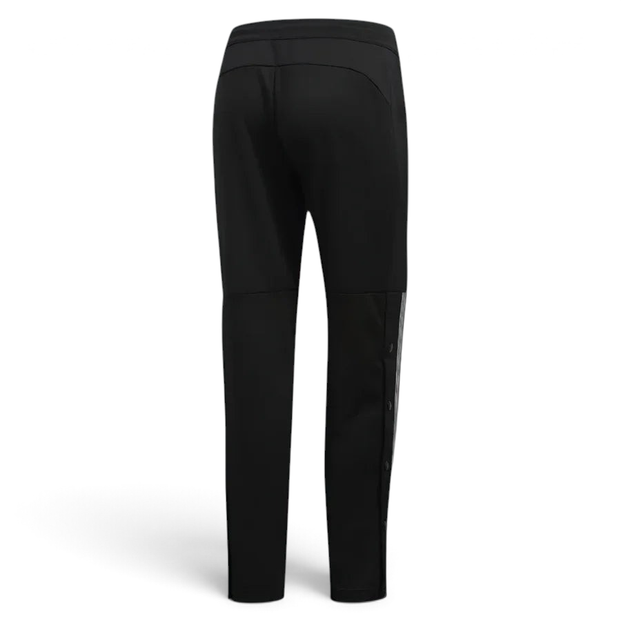 Adidas 7/8 Cropped Snap Pants Women's in black, back view showcasing the plain design, cropped length, and relaxed fit.