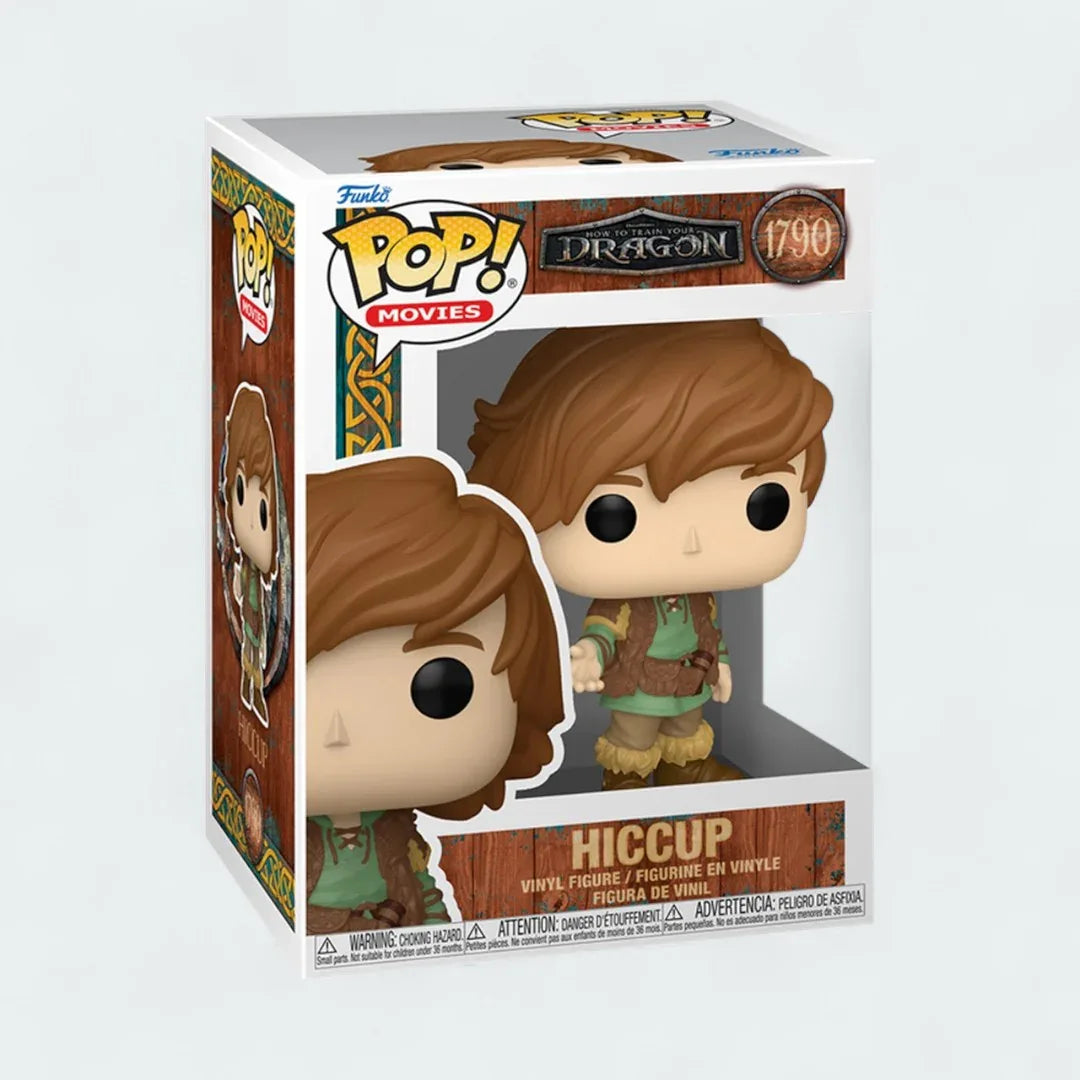 Funko Pop! Movies How to Train Your Dragon Hiccup #1790 vinyl figure in window display box, showing Hiccup with a prosthetic leg and Viking attire. Main image