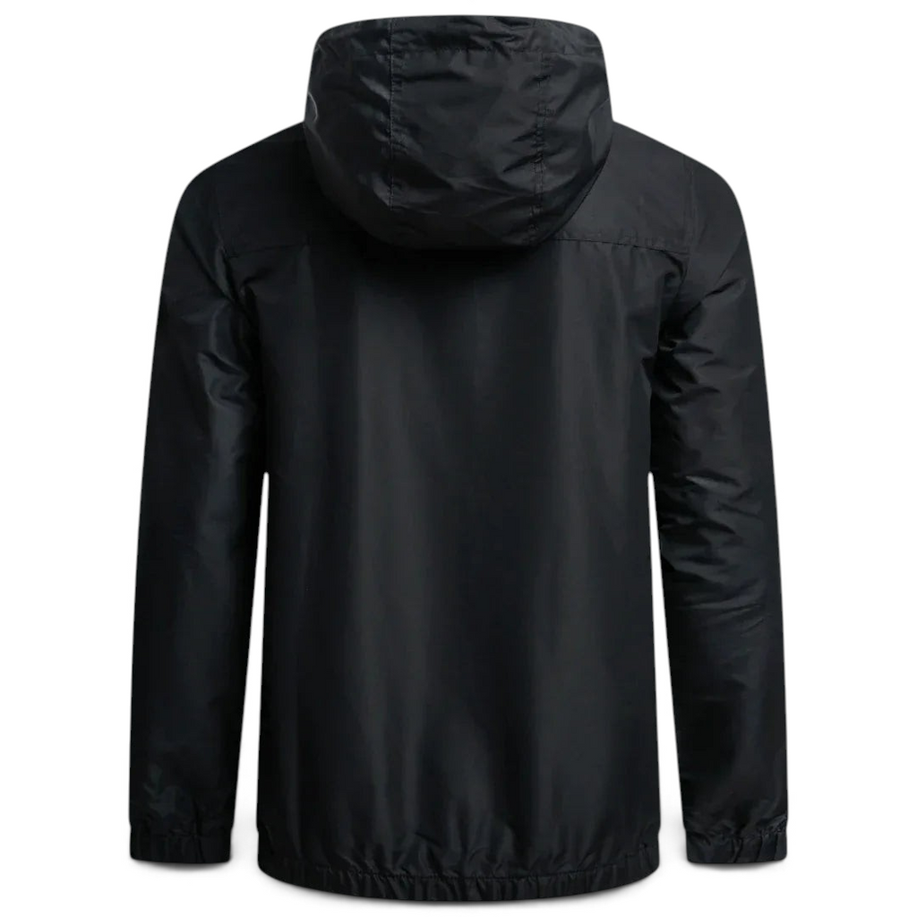 Ellesse Mont 2 Overhead Jacket in anthracite marl, back view showcasing the plain design and the hood.