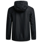 Ellesse Mont 2 Overhead Jacket in anthracite marl, back view showcasing the plain design and the hood.