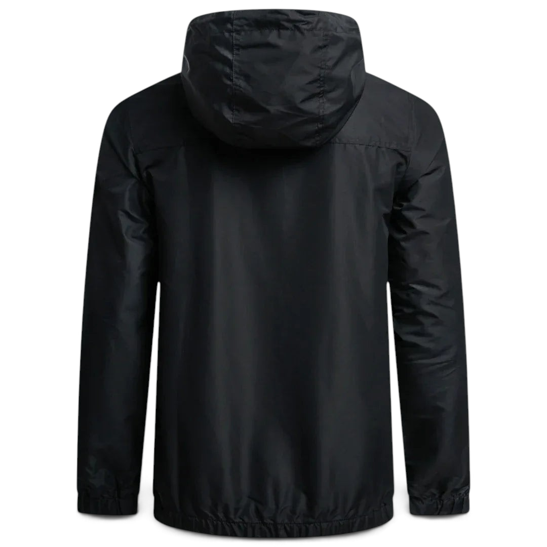 Ellesse Mont 2 Overhead Jacket in anthracite marl, back view showcasing the plain design and the hood.