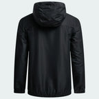 Ellesse Mont 2 Overhead Jacket in anthracite marl, back view showcasing the plain design and the hood.