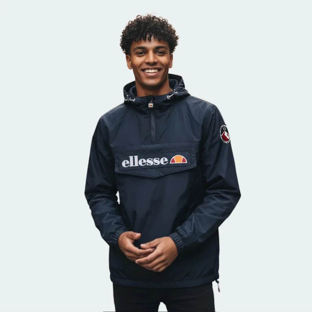 Ellesse Mont 2 Overhead Anorak Jacket Men's in navy, front view worn by a model showing off the fit Main image
