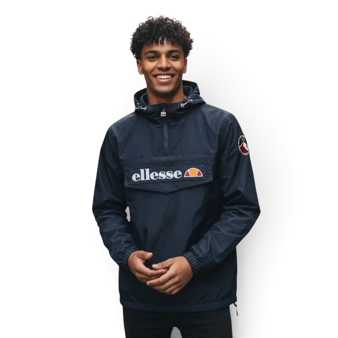 Ellesse Mont 2 Overhead Anorak Jacket Men's in navy, front view worn by a model showing off the fit Main image