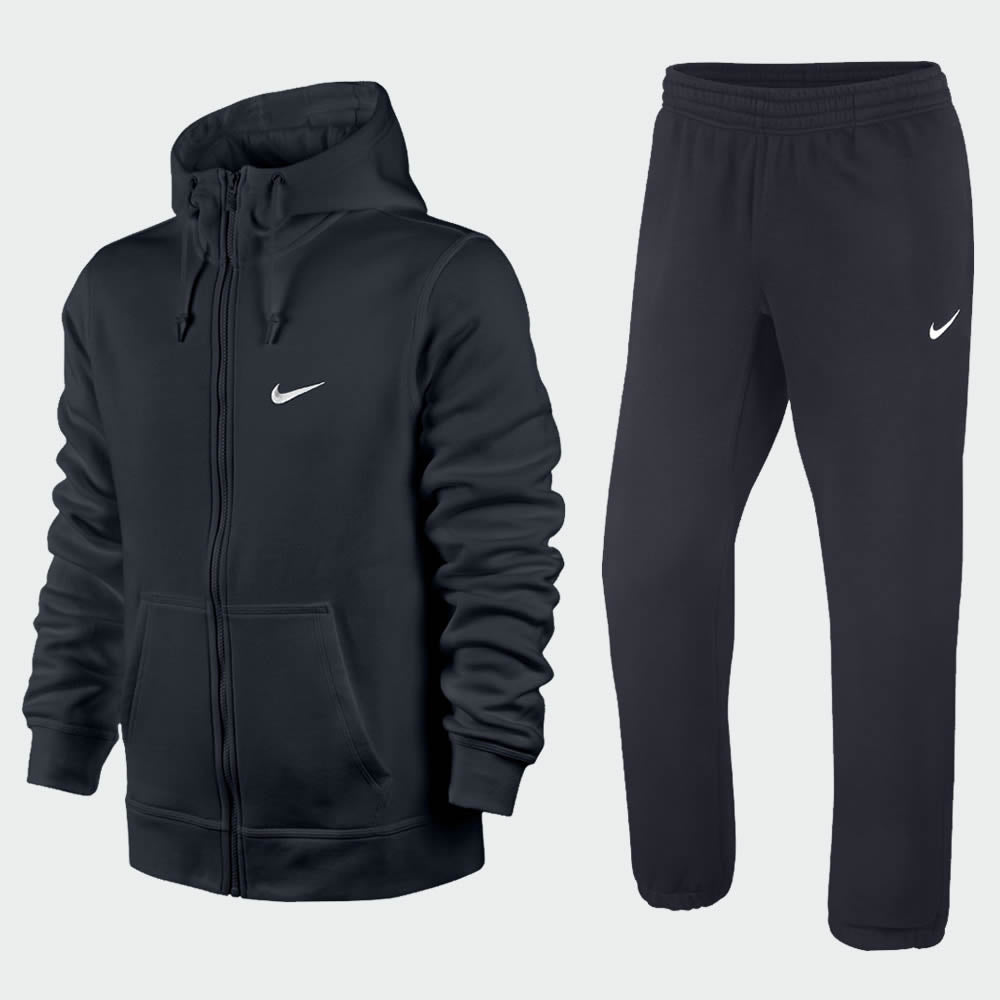 tradesports.co.uk Nike Men's Club Swoosh Brushed Fleece Tracksuit Navy