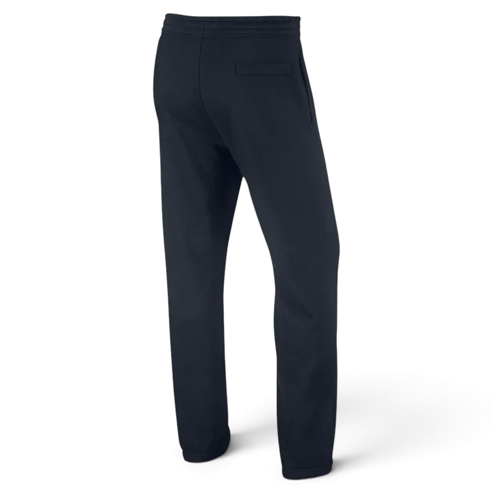 Trade Sports Nike navy brushed fleece sweatpants viewed from the back with a rear pocket and ribbed ankle cuffs