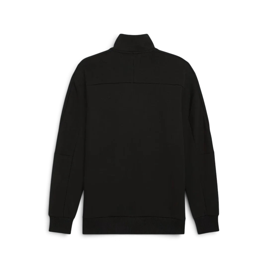 Puma x Ferrari Style MT7 Jacket Men's in black, back view showcasing the clean design and classic silhouette.