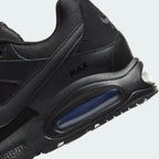 Rear underside close-up of Nike Air Max Command Men's Black Trainers 629993-020 heel and visible Air Max cushioning system