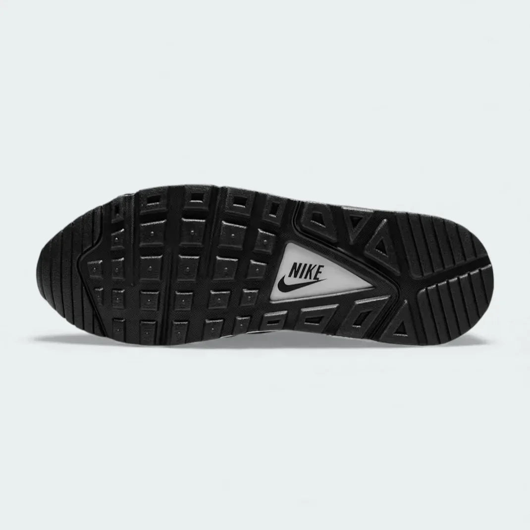 View of the outsole of the Nike Air Max Command Men's grey trainers, showing the durable rubber tread pattern for reliable traction.