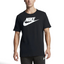 Nike Men's Futura Icon Tee Shirt in black, front view showing the prominent white Nike Futura logo on the chest.