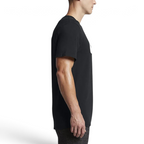 Nike Men's Futura Icon Tee Shirt in black, side profile showing short sleeves, classic fit, and the overall silhouette.