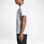Nike Men's Futura Icon Tee Shirt in white, side profile showing short sleeves, classic fit, and the overall silhouette.