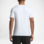 Nike Men's Futura Icon Tee Shirt in white, back view showing the plain design and the fabric texture.
