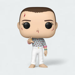 Funko Pop! Eleven #1457 vinyl figure, front view, highlighting her outfit and facial expression.