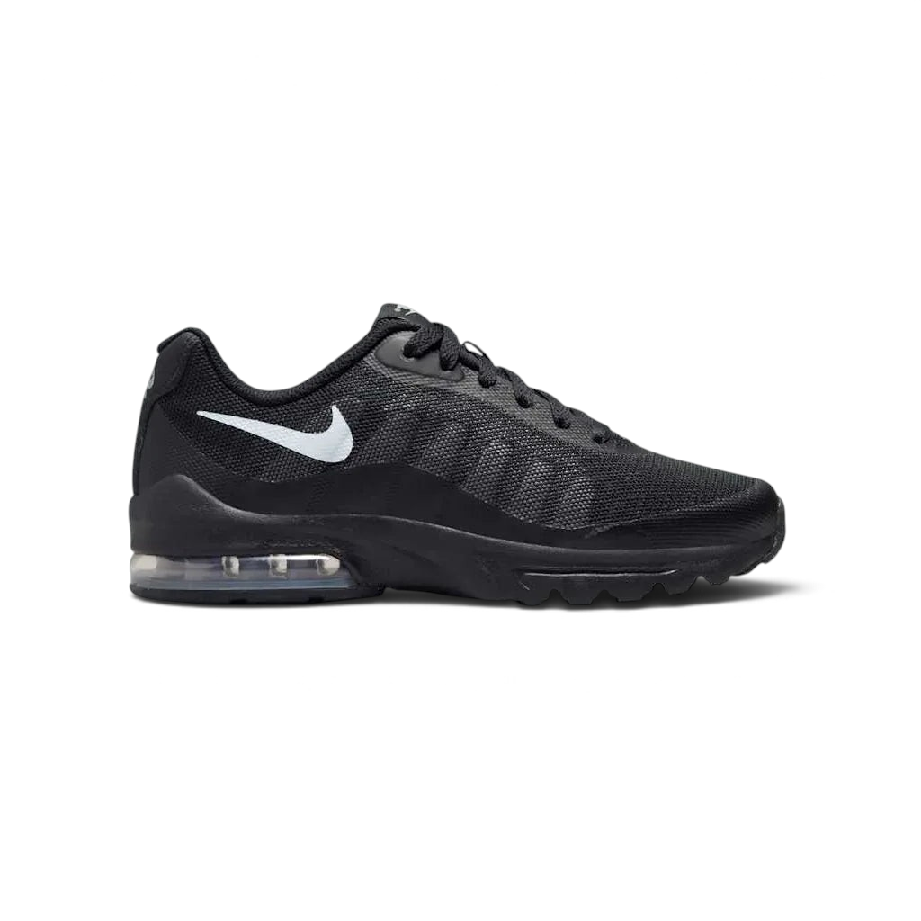 Nike Air Max Invigor Juniors Trainers Black 749572-003 side view showing mesh upper and visible Air Max unit Main image