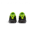 Rear view focusing on the heel support and the neon yellow accents within the Max Air cushioning window.
