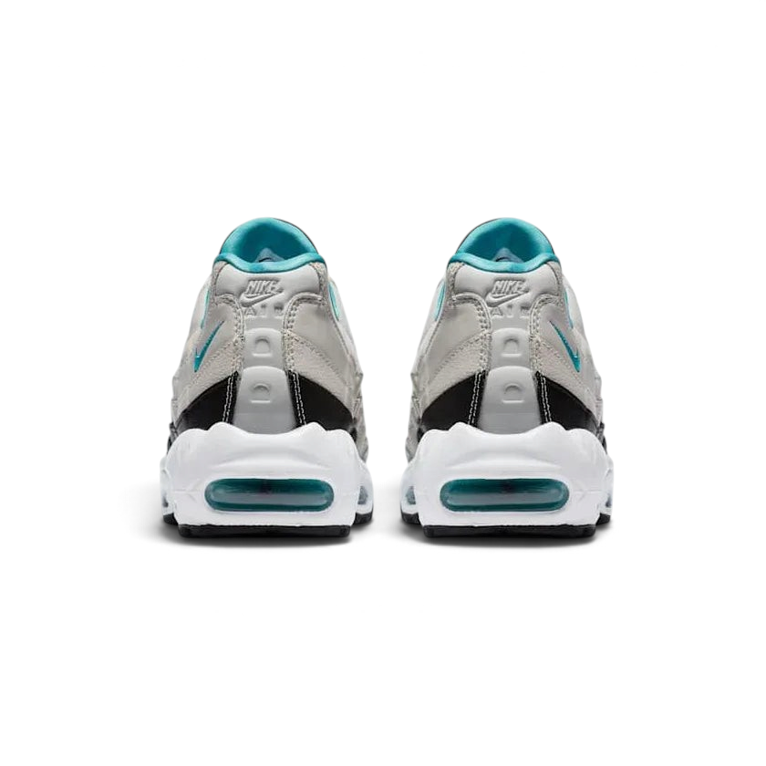 Rear view of the Nike Air Max 95 Essential Men's running shoes, focusing on the prominent heel counter and Nike Air branding.