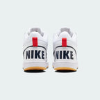 Nike Court Borough Mid Juniors White Trainers 839977-107 back view showing heel tab, collar padding, and Nike logo on heel panel