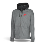 Nike Air NSW Fleece Men's Tracksuit in heather grey, front view showing the full-zip hoodie with Nike Air logos visible.