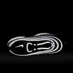 Close-up of Nike Air Max 97 Men's Trainers 921826-001 mesh and synthetic material detail and reflective details