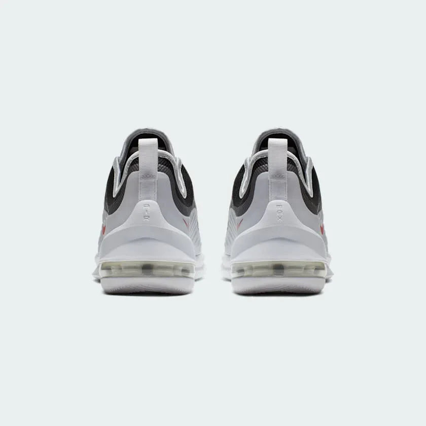 Nike Air Max Axis Men's Black and White Trainers AA2146-009 back view showing pull tab, Nike Air branding, and visible heel cushioning