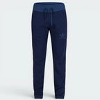 Emphasising the locked-in ankle cuffs and the professional "Collegiate Navy" colour depth.