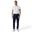 Highlights the tapered leg silhouette and the professional finish of the tonal navy 3-Stripes.