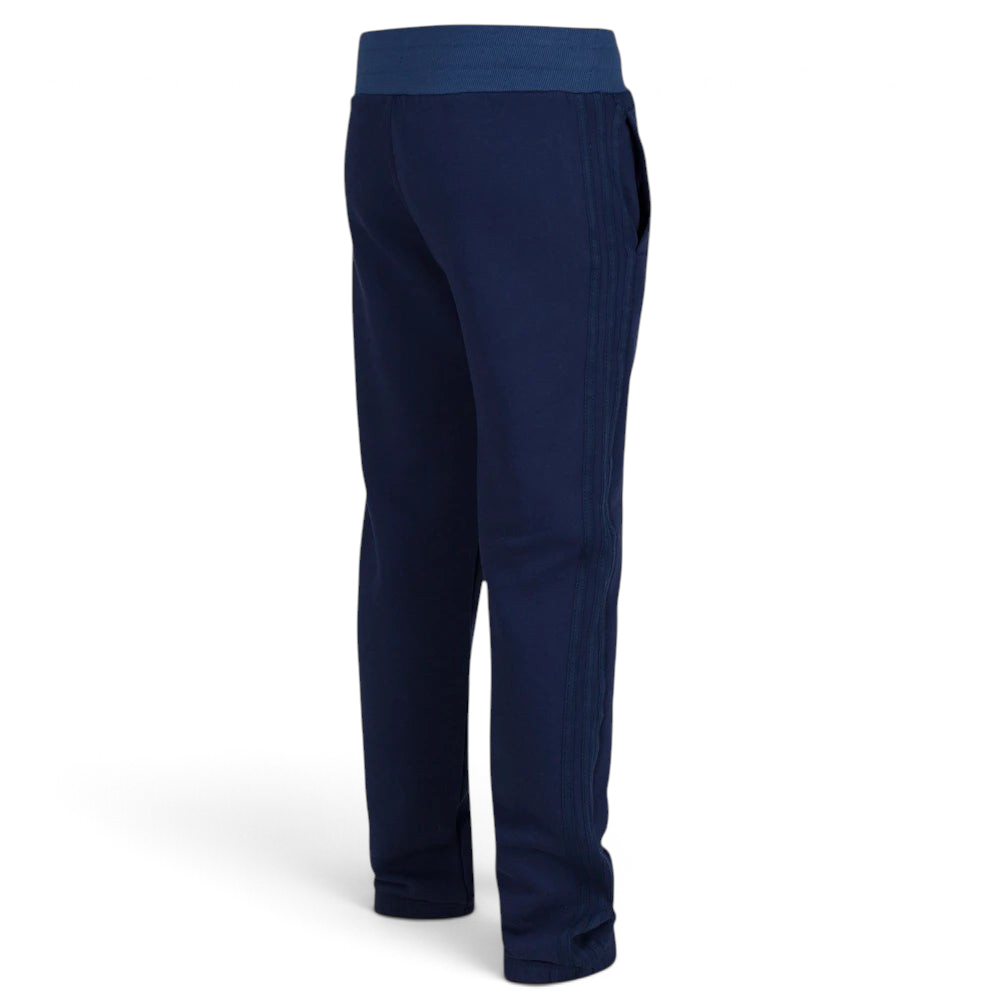 Focusing on the clean back silhouette and the professional finish of the cuffed ankles.