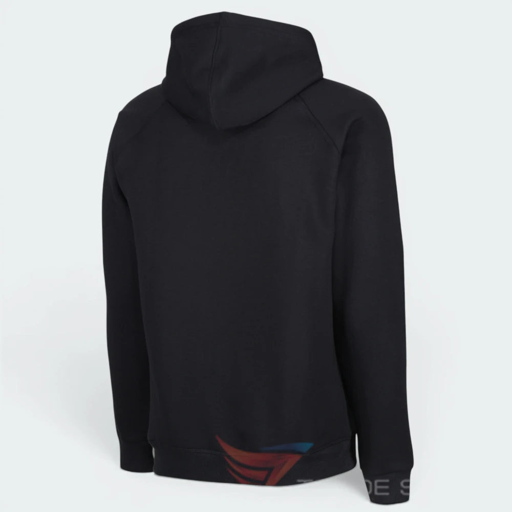 Focusing on the clean back silhouette and the professional finish of the raglan shoulder construction.