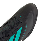 Detailed close-up angle capturing the smooth mudguard overlay, subtle adidas branding on the forefoot, and the "MOTORSPORT" text detail.